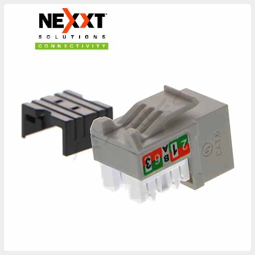 Nexxt Módulo Keystone Jack RJ45 Cat6 Gris | PCGKJC6TYRJGR