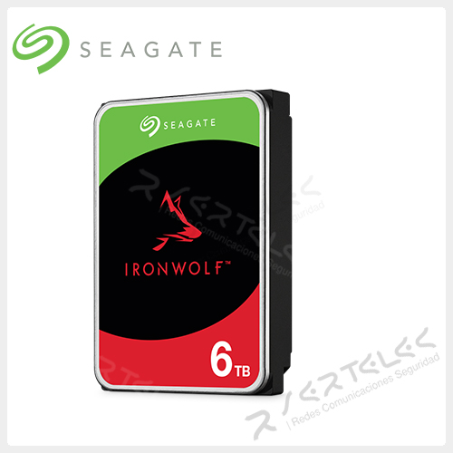 Seagate Disco duro interno de 6TB 3.5" 202MB/s 4W para NAS IronWolf | ST6000VN006