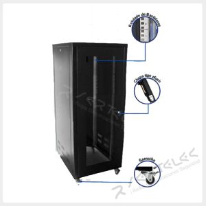 Nacional Gabinete de Piso 32RU 1500 x 600 x 800mm Puerta Frontal de Vidrio