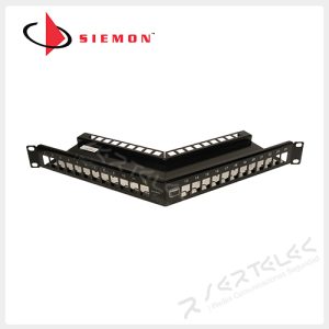 Siemon Patch Panel Angular 24 Puertos Cat.6A/Cat.7A Modular | TM-PNLZA-24-01