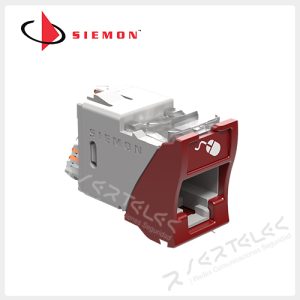 Siemon Jack RJ-45 Cat6 UltraMAX Plano/Angular color Rojo | U6-H03NB