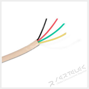 Cable Telefonico plano de 4 hilos marfil